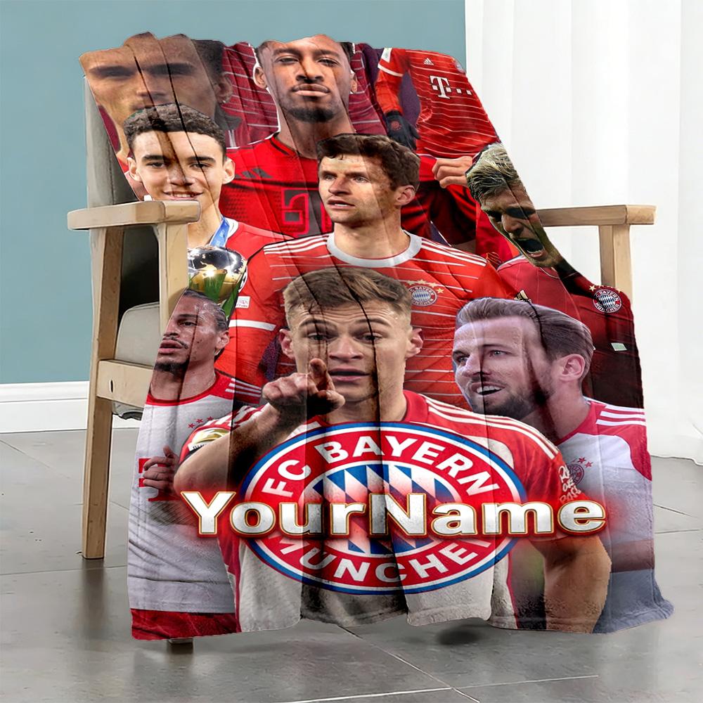 Bayern Munich Personalized Text Blanket Multi-purpose Personalized Blanket Durable Comfort Great for Office Chair Seaside Office Couch