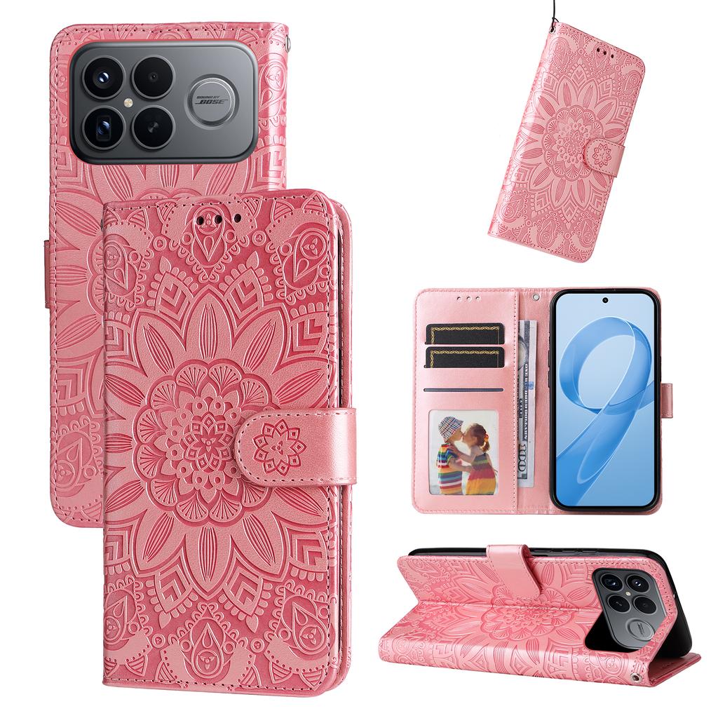 For Xiaomi Redmi K90 Pro Max 5G/Poco F8 Ultra Case Sunflower Imprint Leather Wallet Phone Cover