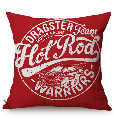 1986S Vintage Motorcycle Style Cushion Cover Letter Poster Cool Punk Cartoon Decorative Linen Car Sofa Throw Pillow Case Cojines
