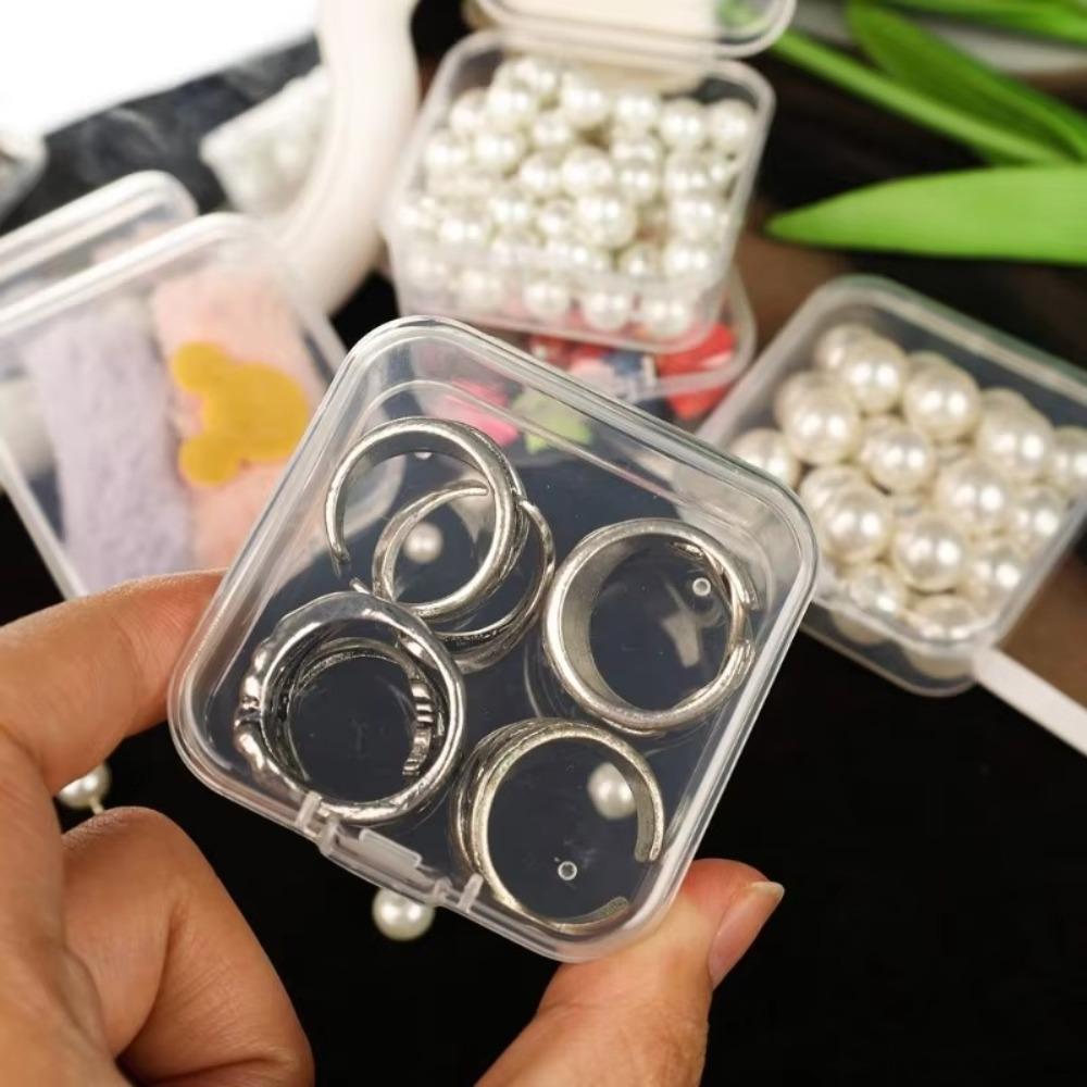 Plastic Transparent Storage Box DIY Earrings Storage Case  Jewelry Storage Accessories
