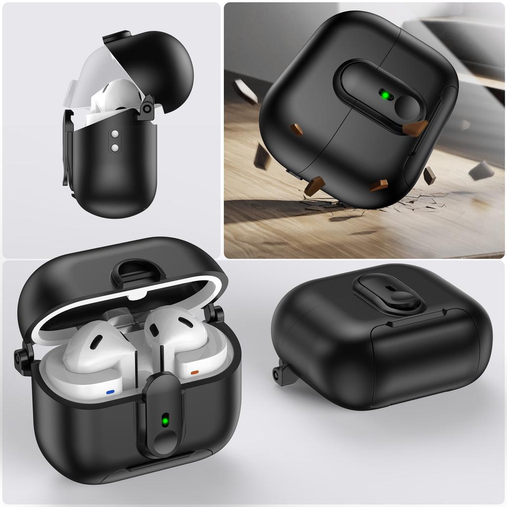 For Samsung Galaxy Buds3 Pro/Buds3 Case Switch Lock Earbuds Cover with Stand and Lanyard