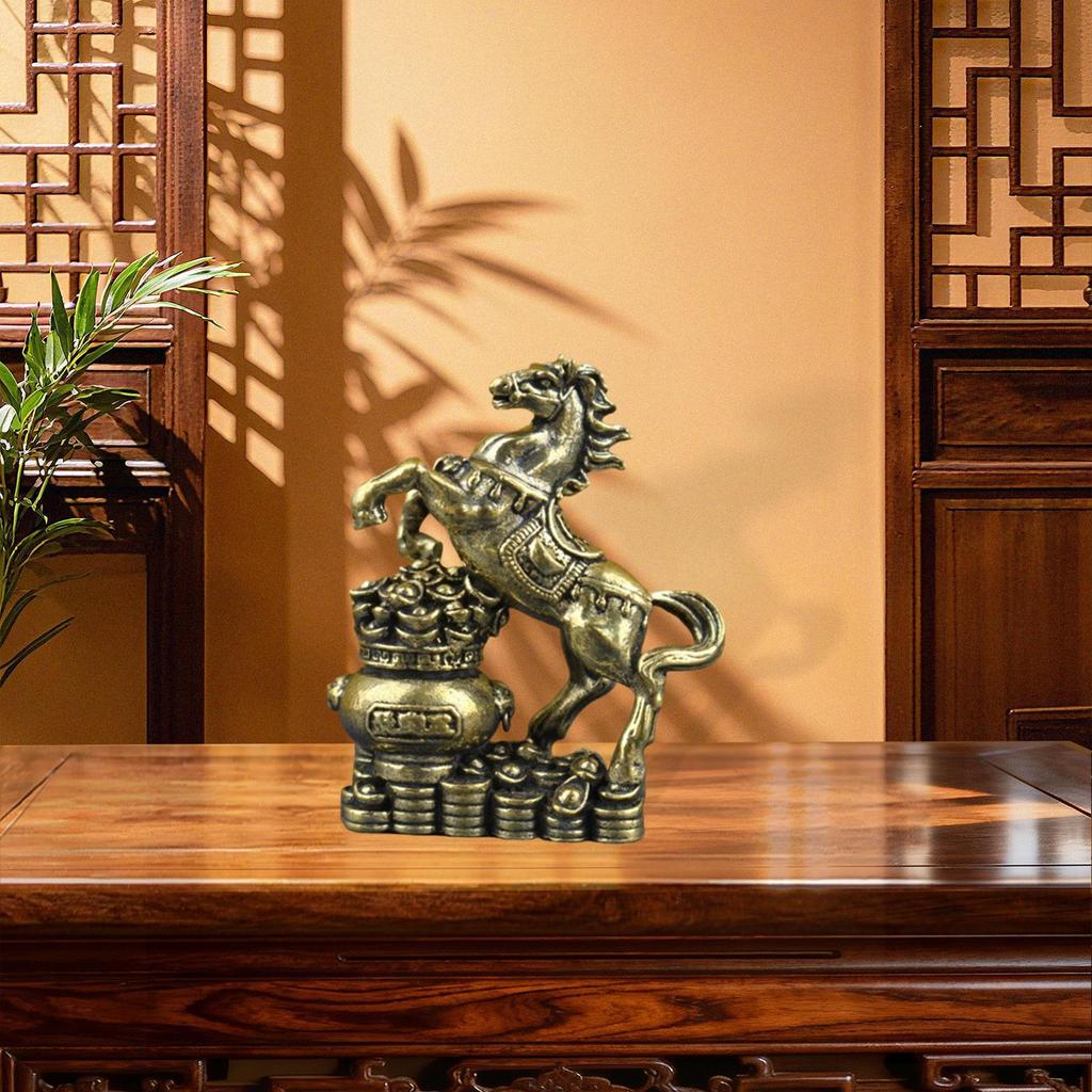 Pferdestatue Skulptur Chinesisches Jahr Dekoration für Schlafzimmer Büro Schreibtisch Schrank Bücherregal