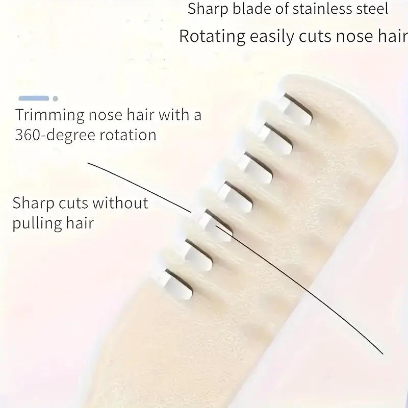 Gentle & Painless Nose Hair Trimmer Set - 360° Rotating Dual-Head, Portable Manual Tool for Precise Facial Hair Removal, Safe for All Skin Types