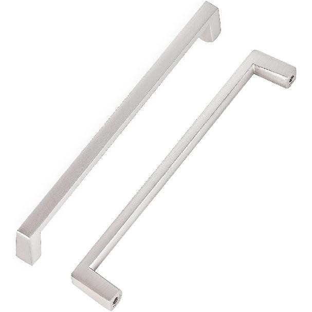 Pevná čtvercová tyčová skříňková rukojeť - Matný broušený nikl Nábytková úchytka 6 palců-(152,4 mm) Rozteč šroubů 6 ks pro dveře kuchyňské skříňky Ložnice
