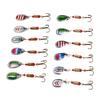 12Pcs Trout Lure Flashing Sequin Efficient Stainless Steel Bass Fishing Bait with Storage Bag