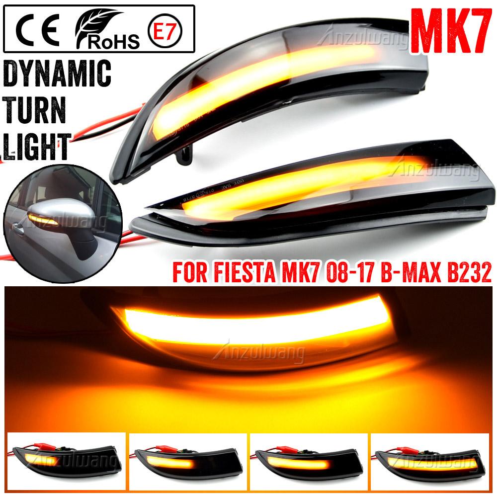 

For Ford Fiesta Mk7 2008-2017 for Ford B-Max 2pcs Dynamic LED Turn Signal Light Flowing Side Wing Rearview Mirror Indicator жовтий