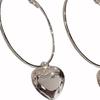 1 paio di orecchini a cerchio con ciondolo a forma di cuore rotondo, placcati in oro, aspetto esagerato, pendenti