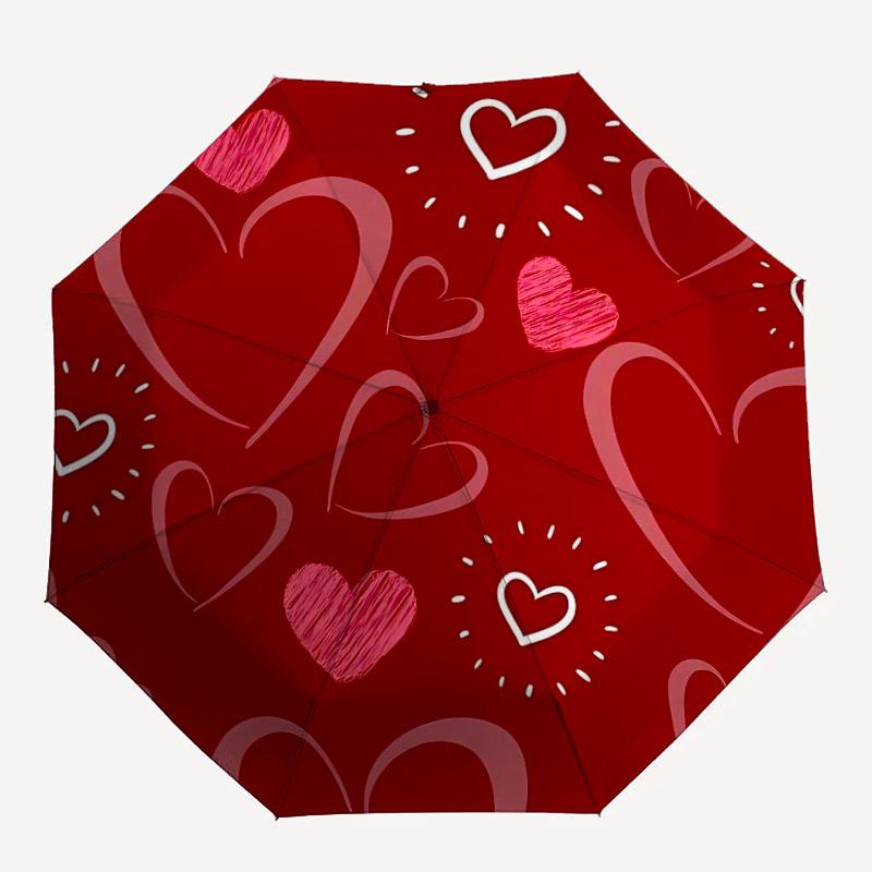 

1pc Love Hearts Automatic Open/Close Umbrella Compact Folding Umbrella, All-Season Portable Umbrella for Women/Men, Perfect Gift for Birthdays355
