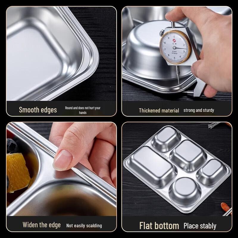 304 Edelstahl Unterteilter Mittagsteller