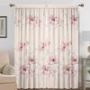 2PC Home Decoration Curtains, Orange Pink Floral Bag Curtains, Kitchen, Coffee Shop, Living Room, Balcony, Garden