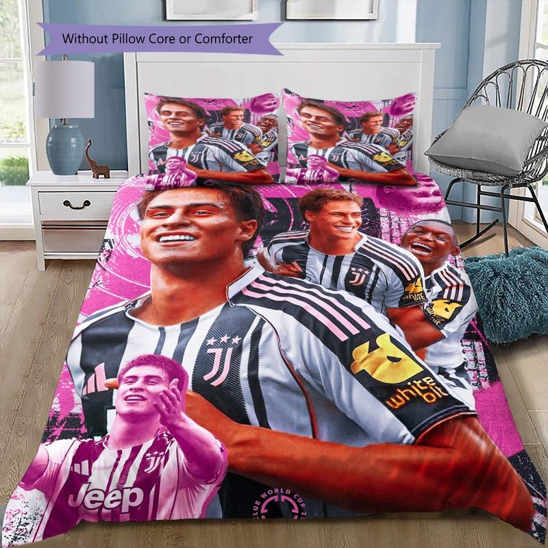 Juventus Football Players Graffiti Pink Background