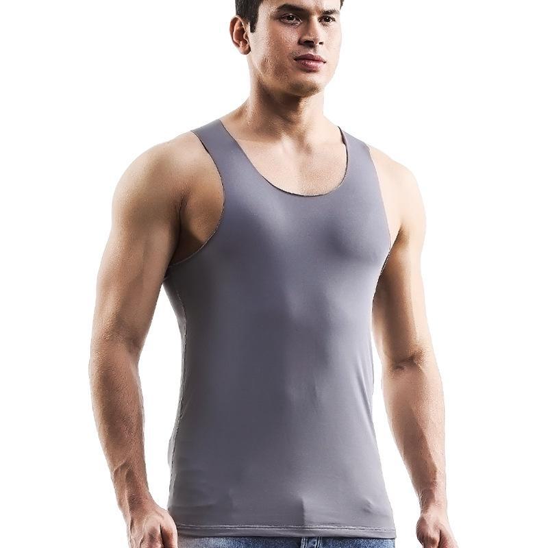 

Бесшовный терможилет мужской: Круглый вырез, без рукавов, осень/зима, плюс бархат, облегающий крой, шлифованная отделка. XXXL серый