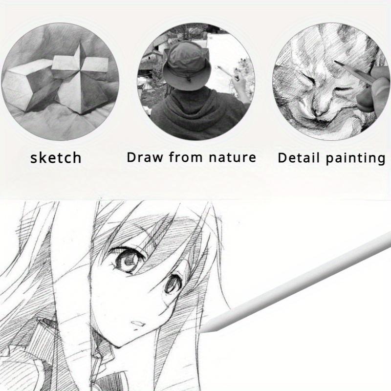 8PCS Sketch Drawing Kit Blending Stump Sticks Drawing Paper Sandpaper & Eraser