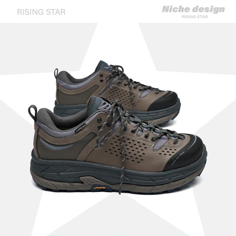 

2025 summer new shock-absorbing, non-slip and wear-resistant couple shoes low-top trendy outdoor hiking shoes hiking shoes men s and women s shoes 38 темно-коричневого
