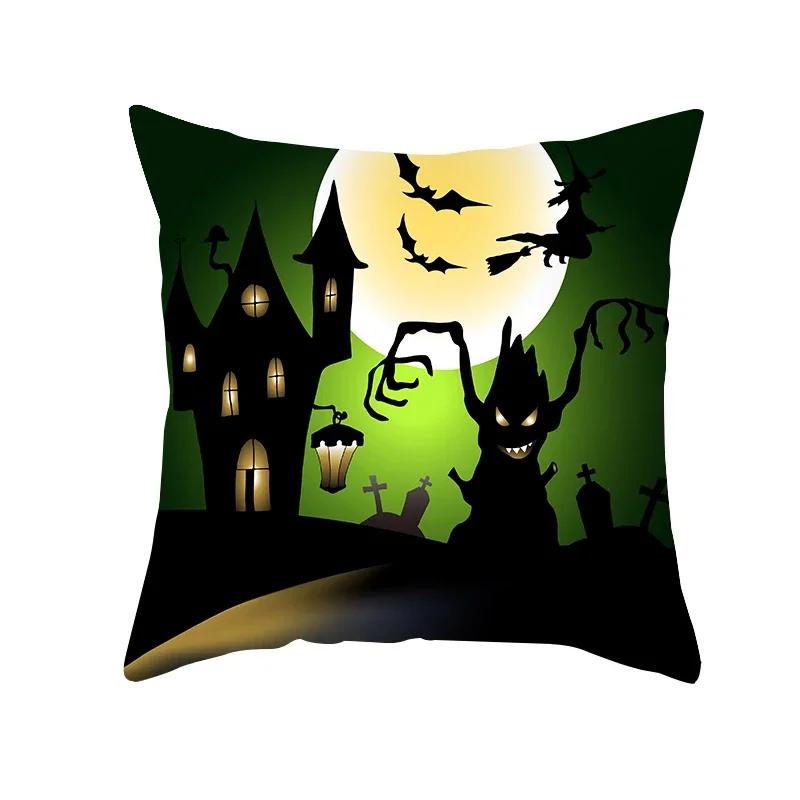 Home Decor Halloween Pumpkin Cushion Cover Trick or Treat Farm Print Sofa Cushion Cover X Funda De Almohada