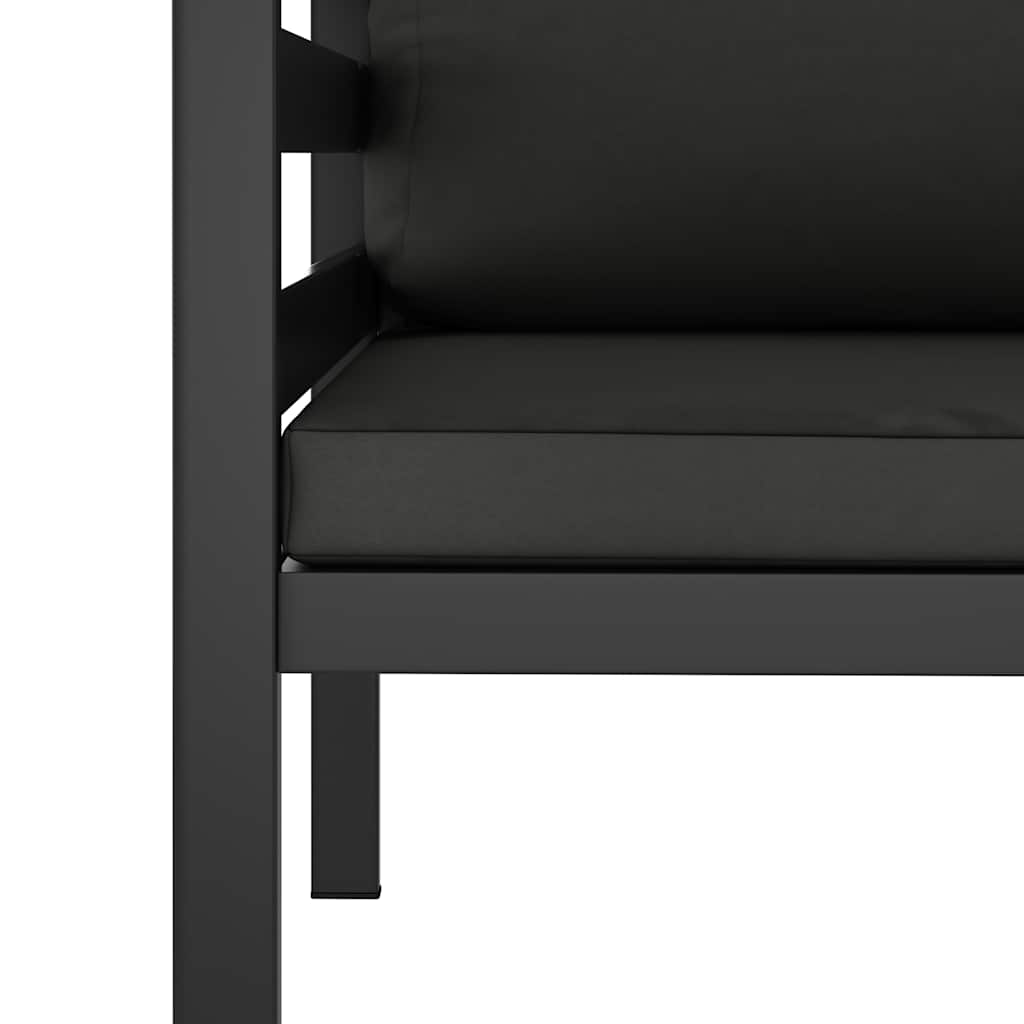 Single Sofa with Cushions Aluminum Anthracite