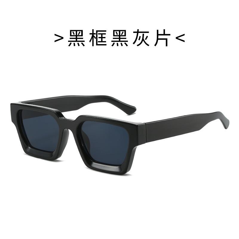 2024 New Arrival Fashion AC Lens Classic Cool Big Frame Glasses Retro Punk Thick square Frame Sunglasses for Women Men