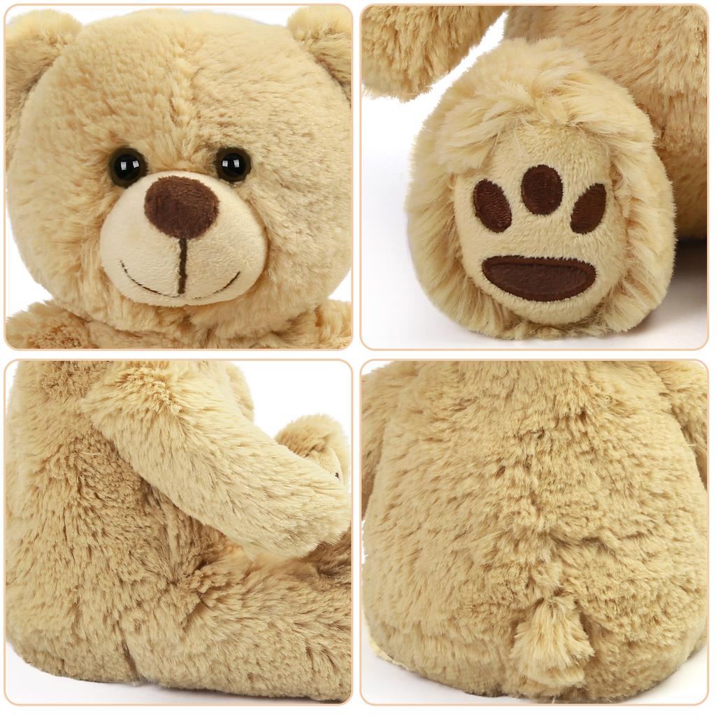 8'' Teddy Bear Stuffed Animals Brown Teddy Bear Plush Toy, Soft Plush Gifts for Kids Baby Toddlers on Baby Shower Christmas Gift