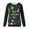 Mode Femme Décontracté Manches Longues Noël Imprimé Col Sweat-shirt Haut