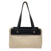 Used Hermes Herbag Cabas PM Tote Bag Canvas Beige Black Authentic 1190