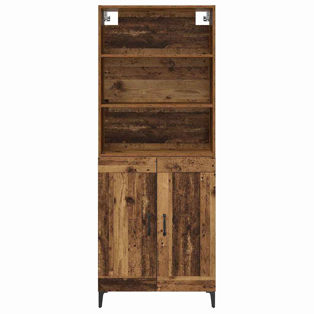Highboard Set 2 pcs Reclaimed Wood Look Engineered Wood