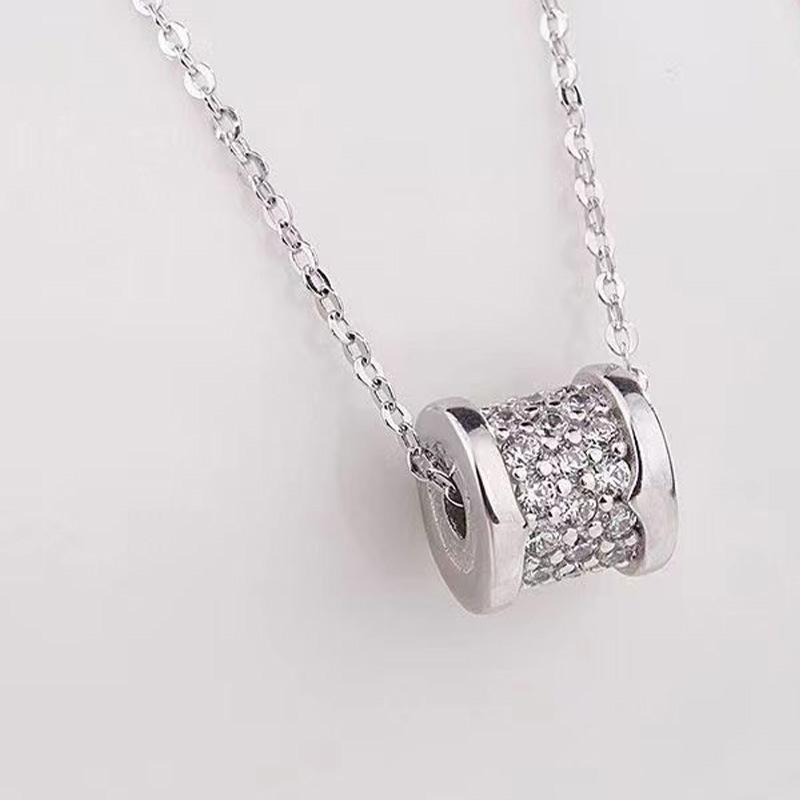 Fashion Small Waist Sterling Silver S925 Full Diamond Clavicle Necklace Simple and Light Luxury Japanese and Korean Female Accessories