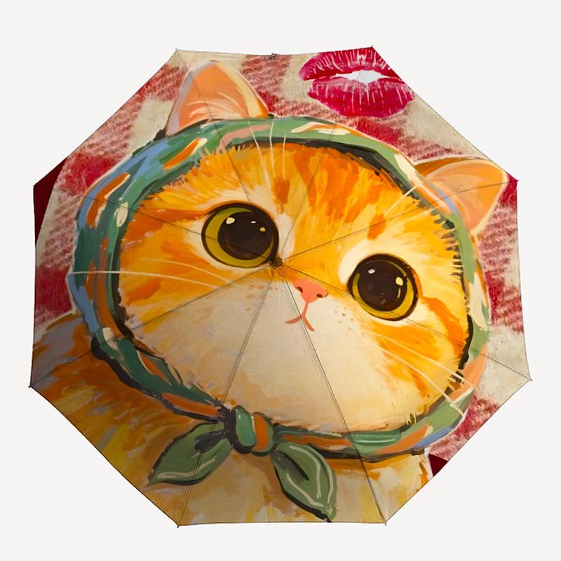 

1PC Cat Scarf Automatic Opening And Closing, Sturdy Iron Frame, Portable Folding Design, Suitable For Men And Women In All Seasons33