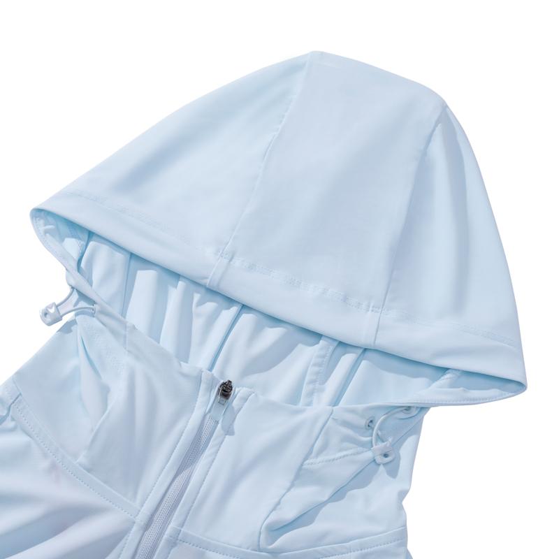 Li Ning Loose Comfortable Breathable UV Protection Sun Protection Clothing Women tops Light-Sky-Blue AFDVA78-6