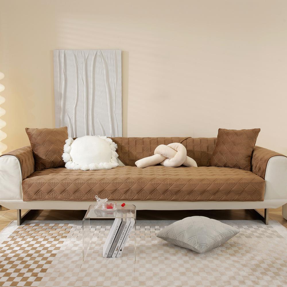

Sofa Cushion Universal In All Seasons New Simple Modern Backrest Towel Non-Slip Cover Cloth Seat Cushion Rhombus Sofa Cover 70*70cm