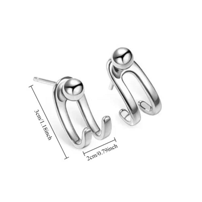 1 Pair Of Personalized Men's Fashionable Earrings, Trendy Men's Simple Hook Detachable