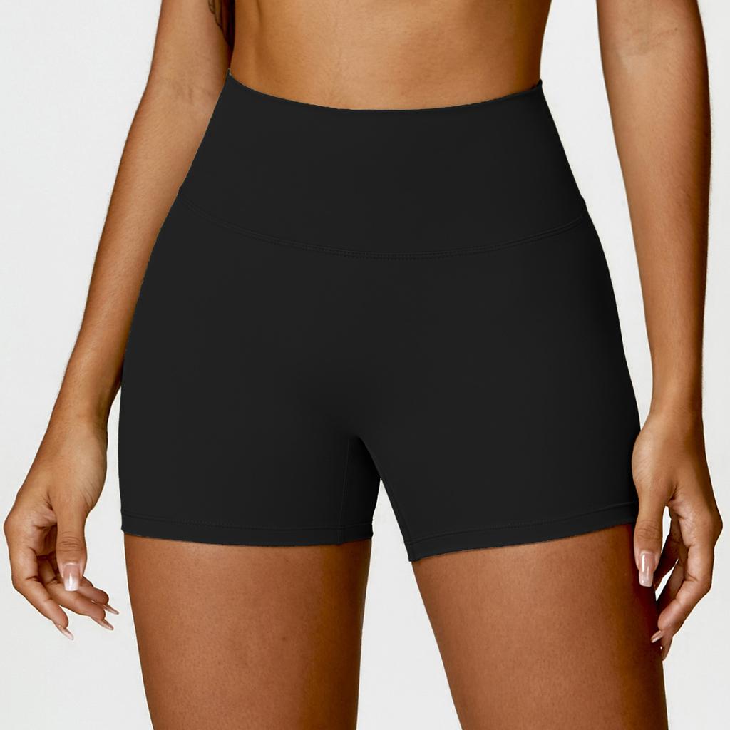 Shaved High Waisted Yoga Shorts, Cinching Belly, Peach Lifting Buttocks, Running And Fitness Pants, Tight Fitting Sports Shorts