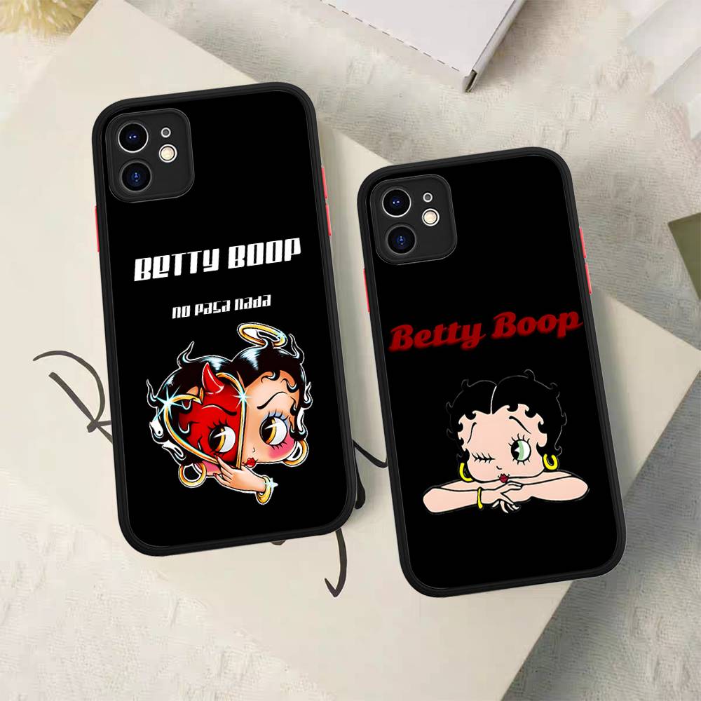 B-Bettys Boops Phone Case For IPhone 16 15 14 Plus 15 13 12 11 Pro Max X XS MAX Matte Cover