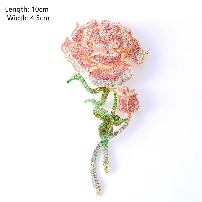 Crystal Flower Brooches for Women Luxury Silver Color Banquet Wedding Clothing Pin Female Gift