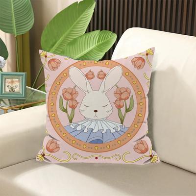 Tier Hase Reh Blume Kissenbezug  ×  Gefüllte Kissen Kissenbezüge Dekokissen für Sofa Elegante Raumbezüge