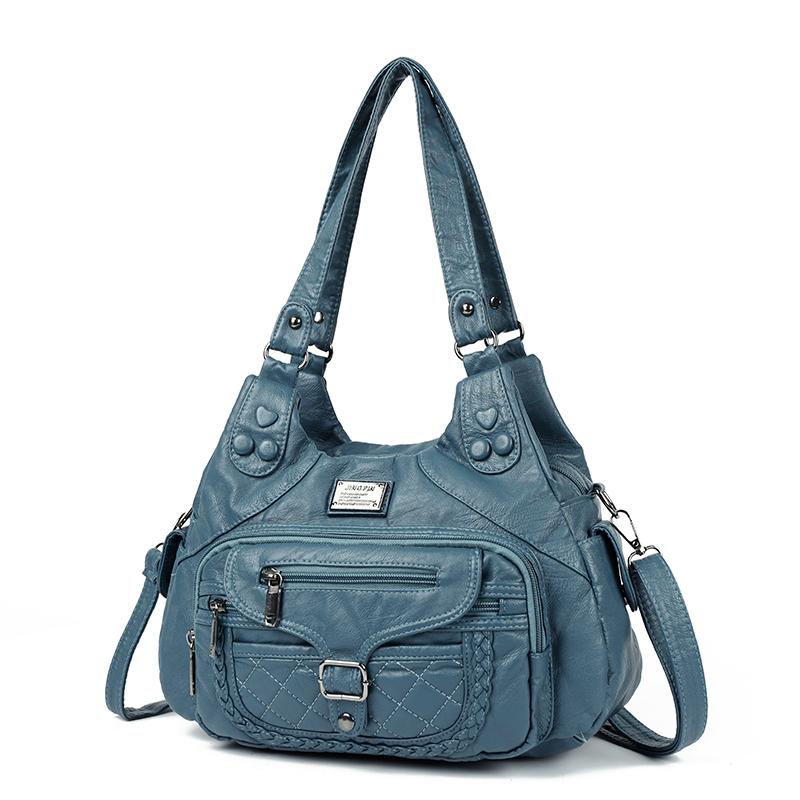 Geantă de umăr din piele moale pentru femei, geantă crossbody, geantă de mână de mare capacitate, geantă de mână pentru mamă