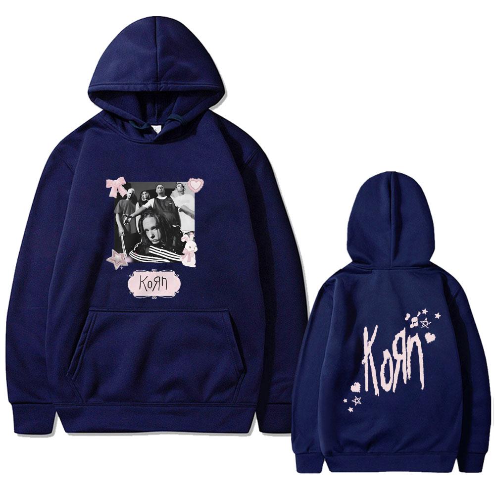 Rock Band Korn Vintage Oversized Hoodie Men Women Funny Kawaii Cute Pink Merch Hoodies Male Alternative Nu Metal Music Pullover