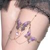 Elegant Purple Butterfly Ankle Chain With Delicate Fringe Accents For Dynamic Movement And Stylish Party Occasions