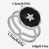 Different Style Silver Color Ring Black Oil Drop Open Adjustable Stainless Steel Rings For Women Men Accessories Enamel Jewelry