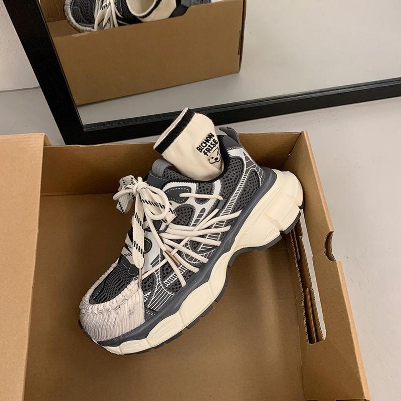 

Папины кроссовки для девочки 2025 ранняя осень новая спортивная обувь дизайн со шнурком польский стиль повседневная дышащая шнуровка низкий верх 35