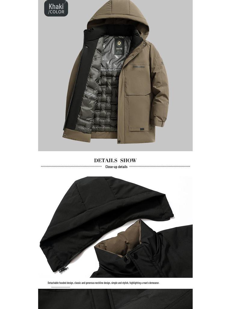 Luomeng Herren Winterjacke aus dicker Baumwolle - Kälteschutz mit Graphen für Männer mittleren und höheren Alters