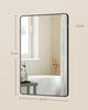 SONGMICS Bathroom Mirror, Wall Mounted Vanity Mirror, Rectangular, Aluminium Frame, 91 X 61 Cm, with Safety Film, 2 Mounting Options, for Living Room