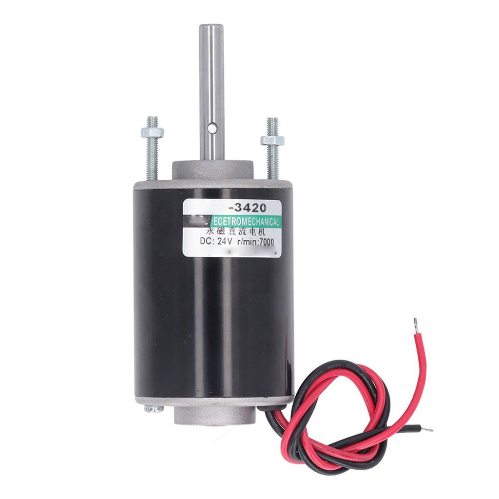 DC 24V Permanent Magnet DC Motor 30W 3420 High Speed Permanent Magnet DC Motor CW CCW Low Noise 7000RPM Black