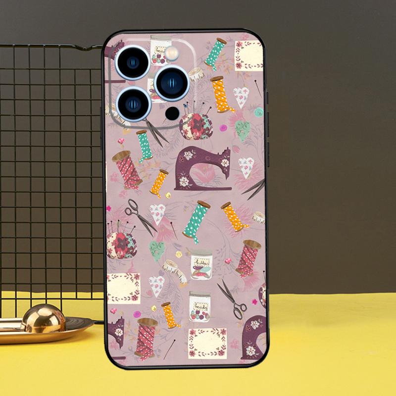 Sewing Scissors Phone Cover For iPhone 12 13 Mini 11 14 Pro Max X XS XR Max 7 8 Plus SE Soft Case Fundas