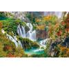 Natural scenery mountains rocks waterfall green plants banner background suitable forgarden decorationactivitiesor taking photos