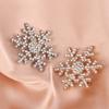Strassprydd Snöflinga Vinter Dam Mode Brosch Glittrande Kristall Broschnålar Smycken Broscher Dam Julklapp