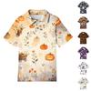 Kids' Halloween Print Shirt Short Sleeve Casual Top for Boys and Girls
