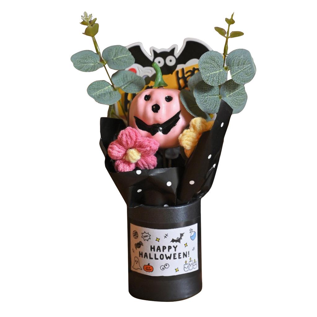 Halloween Handmade Crochet Flowers - Artificial Bouquet Knitted Bouquet For Home Decoration Table Centerpiece - Type Gift