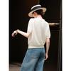 Elegant Women's Knit Cardigan with Peter Pan Collar