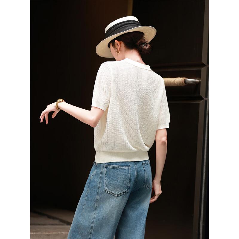 Elegant Women's Knit Cardigan with Peter Pan Collar