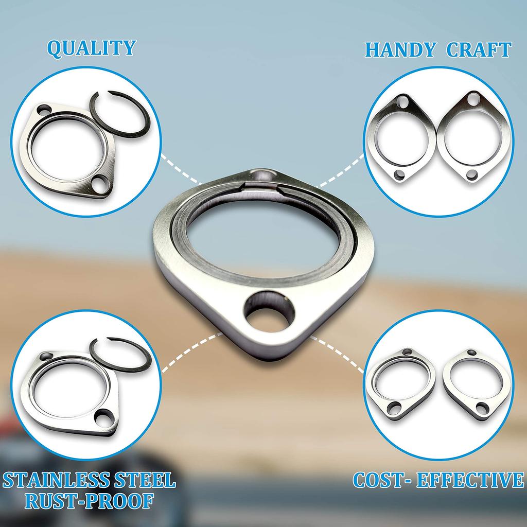 VANJOY Exhaust Flange Kit for Evolution Big Twin Cam Heavy (Metallic) Harley-Davidson 1984-2023 Touring, Dyna, Softail, Sportster, Twin, Evolution,